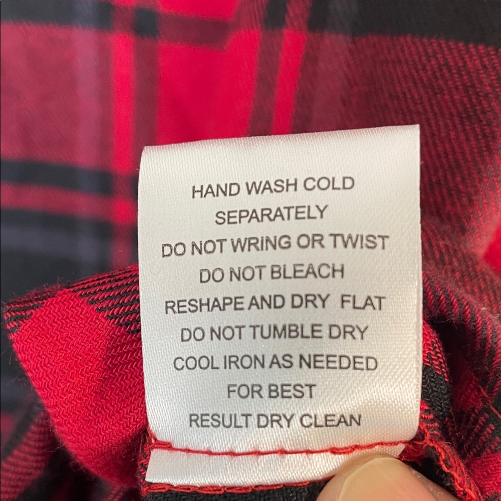 Hippie Rose Boho Red and Black Plaid Flannel Shirt. M. NWT. - Picture 8 of 10